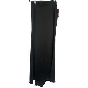 JS Collections Flowy Sexy High Waist Black Maxi Skirt w/Rear Box Pleat NWT Sz 8